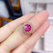 KJJEAXCMY-Anillo de Plata de Ley 925 con Topacio rosa, joyería fina, ajustable, con piedras preciosas 2024 - compra barato
