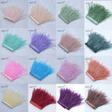 10 meter quality ostrich feathers trim cloth sideband / strap skirt / dress / suit / jewelry 10-15cm 2024 - buy cheap