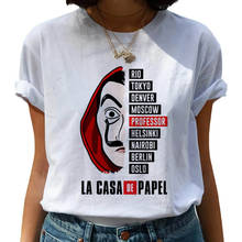 Футболка женская с надписью «бумажный дом», модный топ в стиле хип-хоп, рубашка в стиле Харадзюку, Лидер продаж 2024 - купить недорого