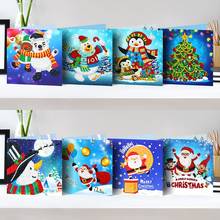 8Pcs DIY Diamond Painting Greeting Card Mosaic Santa Claus Christmas Postcards Embroidery Christmas Cards Birthday Xmas Gift 2024 - buy cheap