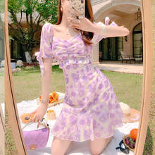 Heydress-vestido de verano de Chifón con manga abombada, elegante, estilo coreano, japonés 2024 - compra barato