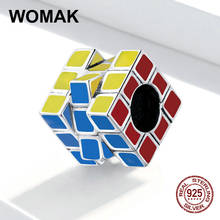 Jewelry wholesale 100% 925 sterling silver woman brand jewelry DIY enamel beads Colorful Cube charm fit original bracelet making 2024 - buy cheap