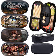 Estuche funcional de Anime Attack on Titan para niños, estuche de lápices de dibujos animados para estudiantes, caja de lápices, bolsa de almacenamiento de papelería, estuche de cosméticos 2024 - compra barato