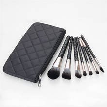 FLD Professional Black Rhombus Makeup Brushes Set Pu Bag Foundation Eyelash Eyebrow Eyeshadow Cosmetic Make Up Brush Tools 2024 - buy cheap