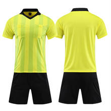 Men professional Soccer Referee Uniform stripe V-neck Football Referee Jersey Set Short Sleeve Judge shirt Three Pockets Shorts 2024 - buy cheap