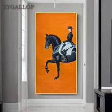 Quadros de pintura moderna de parede, pintura clássica de cavalo, laranja, tamanhos grandes, para sala de estar, corredor, decoração 2024 - compre barato