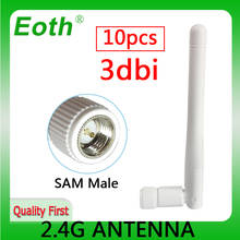 10 шт. оптовая продажа wifi 2,4 GHz антенна 3dbi SMA разъем 2,4 ghz антенны wi fi антенна Omni белые антенны для маршрутизатора 2024 - купить недорого