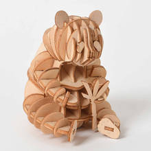 3D деревянная головоломка лазерная резка DIY животное Кошка Собака Панда игрушки Сборная модель деревянные наборы ремесла украшение стола для детей 2024 - купить недорого