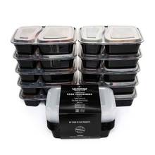 10 Pcs Plastic Reusable Bento Box Meal Food Storage Lunch Box 2 Compartment Reusable Microwava Containers Home Lunchbox With Lid 2024 - buy cheap