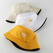 Daisies Double-sided Bucket fishing 2022 Hot Spring women Hats Sunscreen sun cap wear Spring lady fisherman hat Korean harajuku 2024 - buy cheap