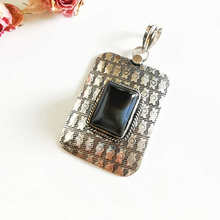 Vintage Hand Jewelry Copper Inlaid Natural Stone Agates Big Rectangle Pendants TBP764 2024 - buy cheap