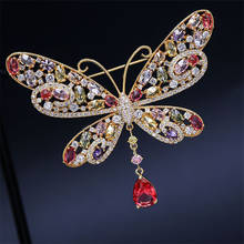 Elegant Colorful AAA Zircon Copper Butterfly Brooches Pin Insect Brooch Rhinestone for Women Scarf Pin Suit Corsage Accessories 2024 - buy cheap