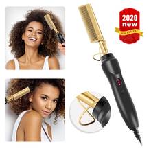 Wet and Dry Hot Comb Hair Use Hair Curling Iron Straightener Comb Electric Hair Straight Styler Titanium Alloy Hair Curler Comb 2024 - buy cheap