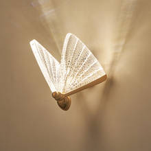 Luminária de parede led moderna, borboleta criativa para casa, quarto, cabeceira, sala de estar, corredor, iluminação, 6w 85-265v 2024 - compre barato