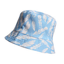 Sombrero de pescador Reversible para hombre y mujer, gorra de pescador con estampado de hojas Harajuku, Hip Hop, protector solar, redondo 2024 - compra barato