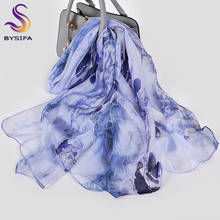 BYSIFA-bufanda de gasa de seda 100% para mujer, chales largos de marca de lujo, para la playa, Otoño e Invierno 2024 - compra barato