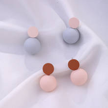 Pendientes de tuerca mate de estilo coreano para mujer, aretes de bola redonda de Color caramelo, accesorios de joyería para el oído 2024 - compra barato