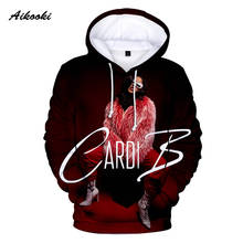 Cardi b impressão moletom com capuz 3d moletom moletom com capuz harajuku rapper cardi b hoodies polluver masculino topos 2024 - compre barato