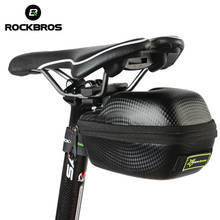 ROCKBROS Waterproof Bicycle Bag Leather Carbon Fiber MTB Mountain Bike Saddle Bag Seatpost Tail Rear Bag Cycling Accessories 2024 - buy cheap