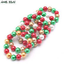 MHS.SUN Newest fashion baby beads bracelets diy cute girls beaded bangles elastic bracelet for child infant christmas gift 1pc 2024 - buy cheap