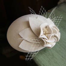 Vintage Pure Wool Fedora Cap Women Mesh Flower Hat Headwear Elegant Ladies Autumn Pillbox Hat 2024 - buy cheap