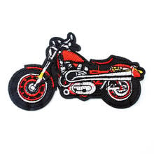 Parches de decoración para ropa, 1 unidad de color rojo para motocicleta (tamaño: 10x5,5 cm), insignias de tela para manualidades, decoración para la ropa 2024 - compra barato