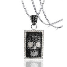 Collares y colgantes de calavera para hombre y mujer, collar Punk con diamantes de imitación de cristal, joyería, accesorio de ropa Colgante 2024 - compra barato