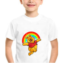 Camiseta estampa da disney winnie the pooh, camiseta para crianças com desenhos animados, moda verão para meninos e meninas, manga curta 2024 - compre barato