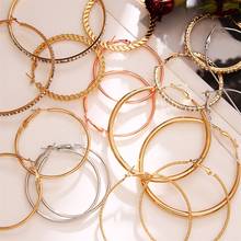 Vienkim 2020 New Big Circle Round Hoop Earrings for Women's Fashion Statement Gold Color Punk Charm Earrings Party Jewelry Gifts 2024 - buy cheap