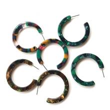 UJBOX Top Quality Green Acetate Earrings Women Colored Acetic Acid Hoop Earrings Wedding Party Jewelry Accessories 2024 - buy cheap