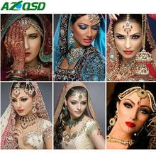 AZQSD Full Round Dril Diamond Embroidery Woman Mosaic Needlework Gift Diamond Painting Portrait Cross Stitch Home Decoration 2024 - buy cheap