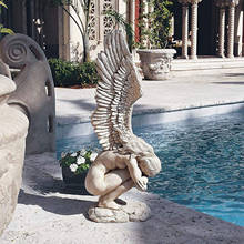 Скульптура ангела, скульптура ангела, скульптура из смолы для украшения сада 2024 - купить недорого
