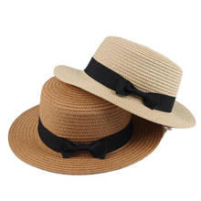 Шляпка от солнца Соломенная женская, Классическая Панама с бантом, с широкими боками, для пляжа, летняя 2024 - купить недорого