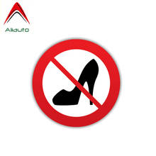 Aliauto Warning Car Sticker No Women Shoe Funny Decal PVC for Lada Kia Mazda Mazda 3 Subaru Golf 4 Seat Leon Astra H,11cm*11cm 2024 - buy cheap