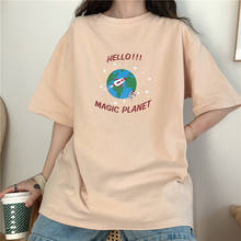 Женские футболки, топы, японский Kawaii, летняя Женская свободная футболка Ulzzang с принтом Ins, Женская Корейская одежда Harajuku для женщин 2024 - купить недорого