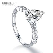 Благородное кольцо для женщин, кольцо из стерлингового серебра 925 пробы, роскошные циркониевые Стразы, свадебные кольца с каплями, ювелирные аксессуары для невесты 2024 - купить недорого