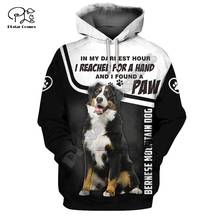 Homens engraçado bernese mountain dog 3d impressão novos hoodies camisolas de manga comprida pulôver treino com capuz primavera outwear ah-9 2024 - compre barato