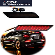 iJDM For 2013-2015 Honda Civic Sedan 3 IN 1 Red LED Car Bumper Reflector Lights Sequential Signal Brake Lights Rear Fog Lights 2024 - buy cheap