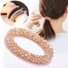 Coleteros de cristal para el pelo para mujer, accesorios para el cabello, bandas de goma elásticas elegantes coreanas, cuerda, joyería 2024 - compra barato