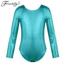 Kids Dancewear Girls Gymnastics Leotard Long Sleeves Glittery Ballet Gymnastics Leotard Jumpsuit Child ExerciseDance Costume 2024 - buy cheap