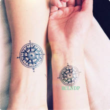 Водостойкая Временная тату-наклейка с компасом, тату на лодыжку, наклейки флэш-тату, временные татуировки для девочек, женщин, мужчин 2024 - купить недорого