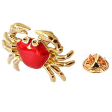 XKZM Cute Gold Crab Brooches Women Enamel Animal Office Party Casual Brooch Pins Summer Shirt Neckpin  Jewellery Gifts 2024 - buy cheap