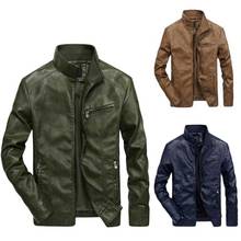 Men's Leather Jackets Coats Fashion Motorcycle Biker Faux Leather Jacket Men Thin Coats Men Leather Coat 2024 - buy cheap