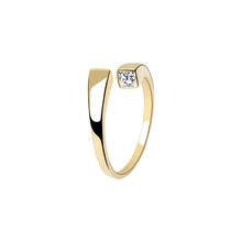 Anel zircônio cúbico dourado prateado, anel geométrico vintage para mulheres, joias para casamento 2024 - compre barato