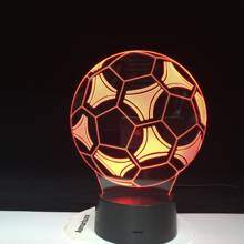 Lâmpada 3d de futebol e futebol, lâmpada noturna com efeito visual e interruptor sensível ao toque, lâmpada led noturna com 7 cores para crianças, oferta, 11.11 2024 - compre barato