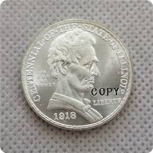 UNC USA 1918 Illinois Centennial Half Dollar Copy Coin commemorative coins-replica coins medal coins collectibles 2024 - buy cheap