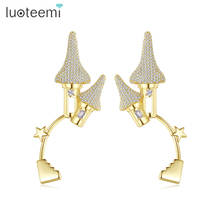 LUOTEEMI Lovely Dream Castle Stud Earring Cubic Zirconia Micro Paved for Women Girl Fashion Star Earring Gift Jewelry Pendientes 2024 - buy cheap