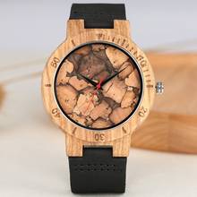 Reloj de madera de bambú para hombre, cronógrafo de estilo de papel quemado único, moderno, Retro, informal, Masculino 2024 - compra barato