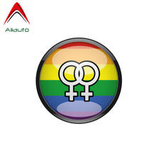 Aliauto pegatina a la moda para coche mujer Gay Arco Iris símbolo vinilo etiqueta para cubrir rasguños para Peugeot 307 Passat B5 Nissan,11cm * 11cm 2024 - compra barato