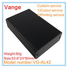 Caixa de junção de cor preta 6063-t5, gabinete de alumínio 53.6*23*80mm para dispositivo pcb, 1 2024 - compre barato